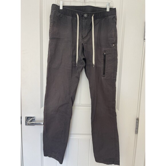Vuori Ripstop Pants Mens Medium Brown *FADING* W/ Flaws Elastic Waist - Picture 1 of 7